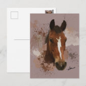 Braunes Horn Postkarte (Vorne/Hinten)