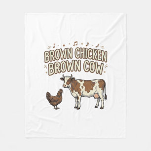 Braunes Huhn Braune Kuh Lustiges Bauernhof-Shirt-D Fleecedecke