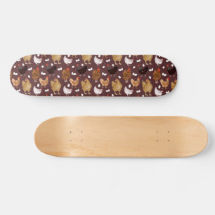 Braunes Huhn und das Eiermuster Skateboard