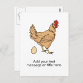 Braunes Hühnchen Ihren Text hinzufügen Postkarte (Vorne/Hinten)