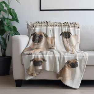 Braunes Hunde-Foto Pfotenabdrücke Zitat Decke