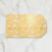 Braunes Hundemuster. Geschenkanhänger (Vorderseite (Horizontal))