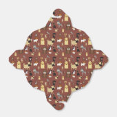 Braunes Hundemuster. Geschenkschachtel (Ungefaltet)