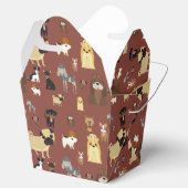 Braunes Hundemuster. Geschenkschachtel (Geöffnet)