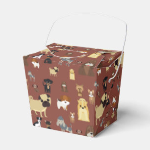 Braunes Hundemuster. Geschenkschachtel