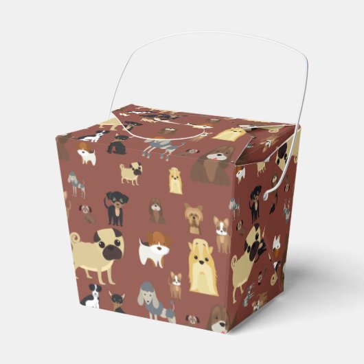 Braunes Hundemuster. Geschenkschachtel (Vorderseite)