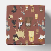Braunes Hundemuster. Geschenkschachtel (Oben)