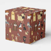 Braunes Hundemuster. Geschenkschachtel (Rückseite)