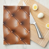 Braunes Imitat Leder (Lederlook) Geschirrtuch (Viertel Falte)