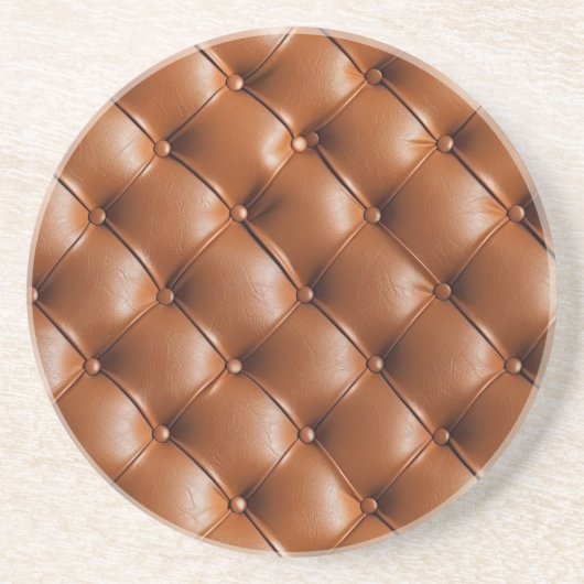 Braunes Imitat Leder (Lederlook) Getränkeuntersetzer (Vorne)