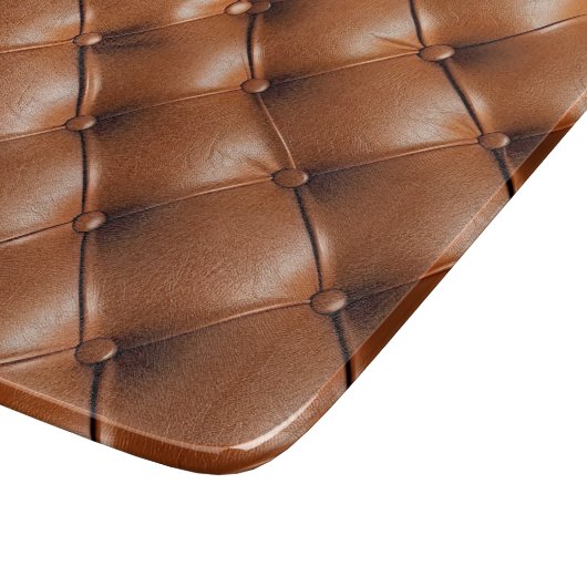 Braunes Imitat Leder (Lederlook) Schneidebrett (Ecke)