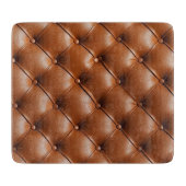 Braunes Imitat Leder (Lederlook) Schneidebrett (Vorderseite)