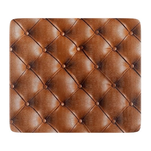 Braunes Imitat Leder (Lederlook) Schneidebrett (Vorderseite)