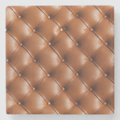 Braunes Imitat Leder (Lederlook) Steinuntersetzer (Vorderseite)