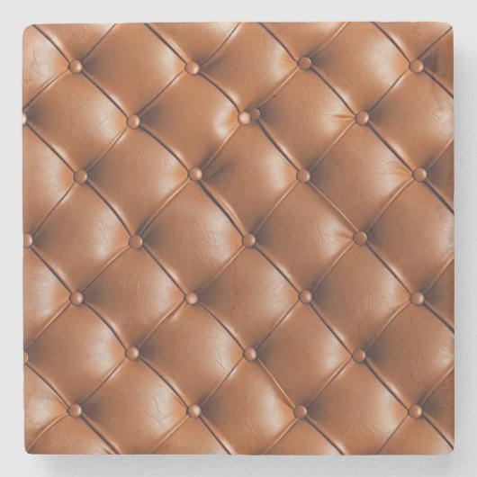 Braunes Imitat Leder (Lederlook) Steinuntersetzer (Vorderseite)