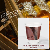 Braunes Imitat Leder mit geöffnetem Zipper Schnapsglas