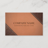 Braunes Imitat Leder mit Nähstich-Effekt Visitenkarte (Vorderseite)