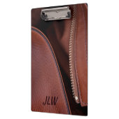 Braunes Imitat Leder ungerzogen Klemmbrett (Links)