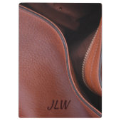 Braunes Imitat Leder ungerzogen Klemmbrett (Rückseite)