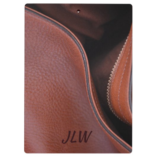 Braunes Imitat Leder ungerzogen Klemmbrett (Rückseite)