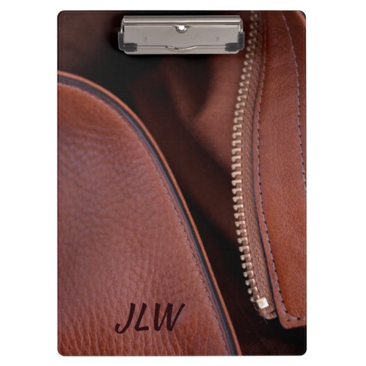 Braunes Imitat Leder ungerzogen Klemmbrett (Vorderseite)