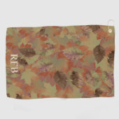 Braunes individuelles Monogramm oder Name Camo Golfhandtuch (Horizontal)