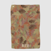 Braunes individuelles Monogramm oder Name Camo Golfhandtuch (Vorderseite)
