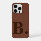 Braunes iPhone-Etuikett mit individuellem Monogram iPhone Hülle (Rückseite)