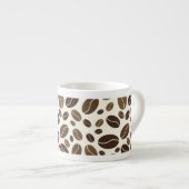 Braunes Kaffebohnenmuster Espressotasse (Vorderseite Rechts)