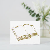 Braunes Kalligraphisches Linienbuch Postkarte (Stehend Vorderseite)