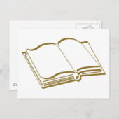 Braunes Kalligraphisches Linienbuch Postkarte (Vorne/Hinten)