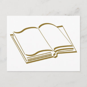 Braunes Kalligraphisches Linienbuch Postkarte