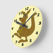Braunes Känguru-Design Runde Wanduhr (Winkel)