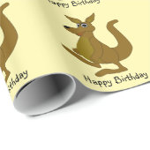 Braunes Känguru Geschenkpapier in jeder Hintergrun (Rolleneckpunkt)