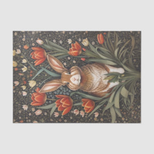 Braunes Kaninchen Rote Tulpen William Morris Inspi Seidenpapier