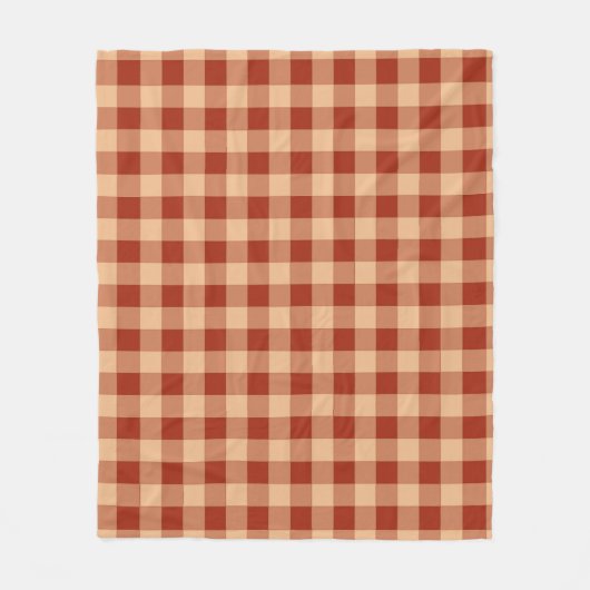 Braunes kariertes Gingham-Muster Fleecedecke (Vorderseite)