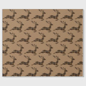 Braunes kariertes Hirschpackpapier Geschenkpapier (Flach)