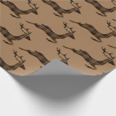 Braunes kariertes Hirschpackpapier Geschenkpapier (Ecke)