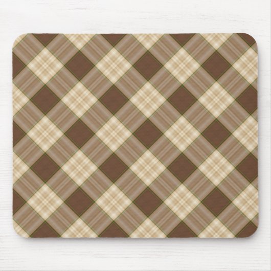 Braunes Kariertes Muster Mousepad (Vorne)