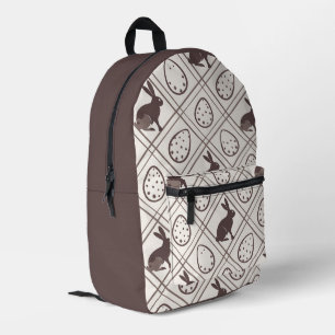 Braunes Karo-Ostern   Bedruckter Rucksack