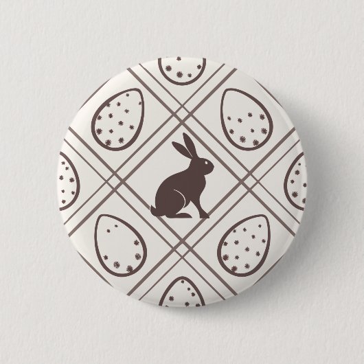Braunes Karo-Ostern Button (Vorderseite)