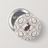 Braunes Karo-Ostern Button (Vorne & Hinten)