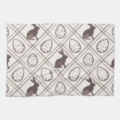 Braunes Karo-Ostern Geschirrtuch (Horizontal)