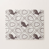 Braunes Karo-Ostern Puzzle (Horizontal)