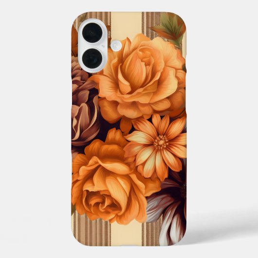 BRAUNES KAROMUSTER MIT HERBSTASTERBLUMEN Case-Mate iPhone HÜLLE (Rückseite)
