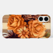 BRAUNES KAROMUSTER MIT HERBSTASTERBLUMEN Case-Mate iPhone HÜLLE (Rückseite (Horizontal))