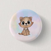 braunes Kätzchen Button (Vorderseite)