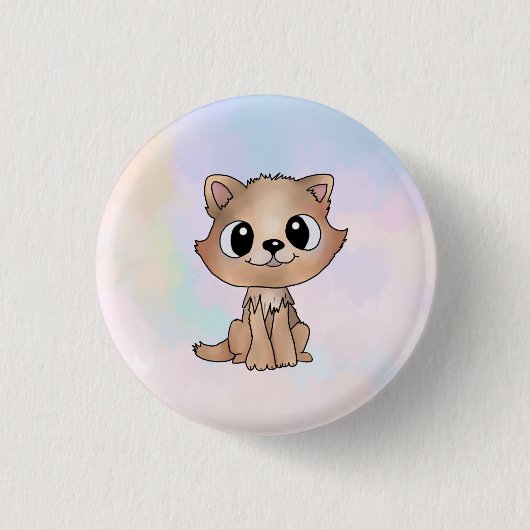 braunes Kätzchen  Button (Vorderseite)