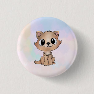 braunes Kätzchen  Button