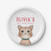 Braunes Kätzchen Pappteller (Vorderseite)